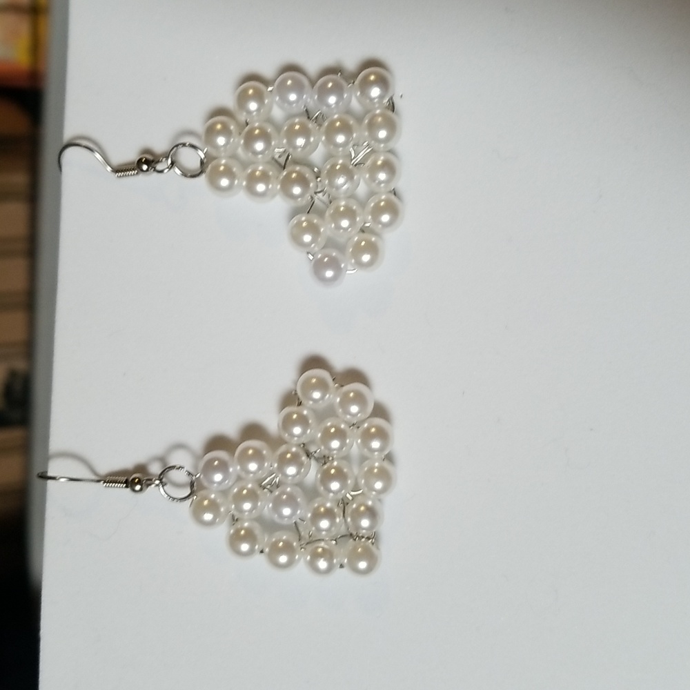 Heart Dangle Earrings. Hypoallergenic. #00002